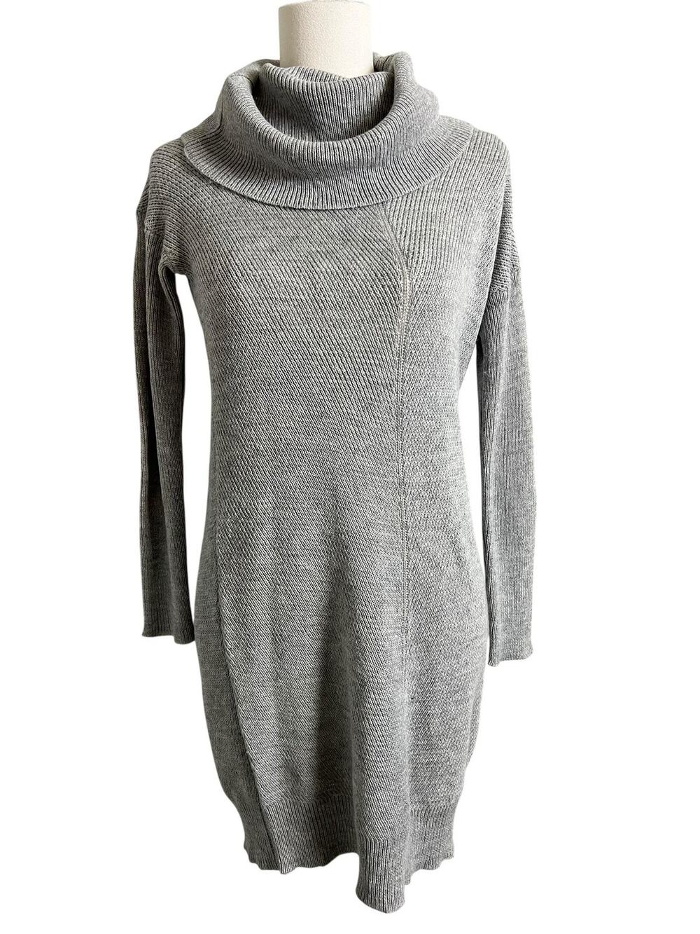 Lulus Sweater Dress Womens Small Gray Cowl Neck Long Sleeve Knit Fall Winter